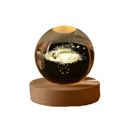 Kristallen Bol Zonnestelsel 3D Gravure Woondecoratie