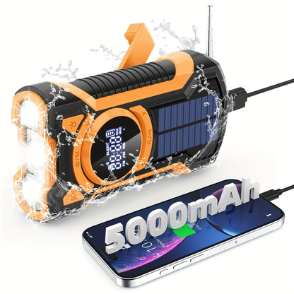 Noodradio met Handcrank, Zonnepanelen en USB Oplader voor Kamperen