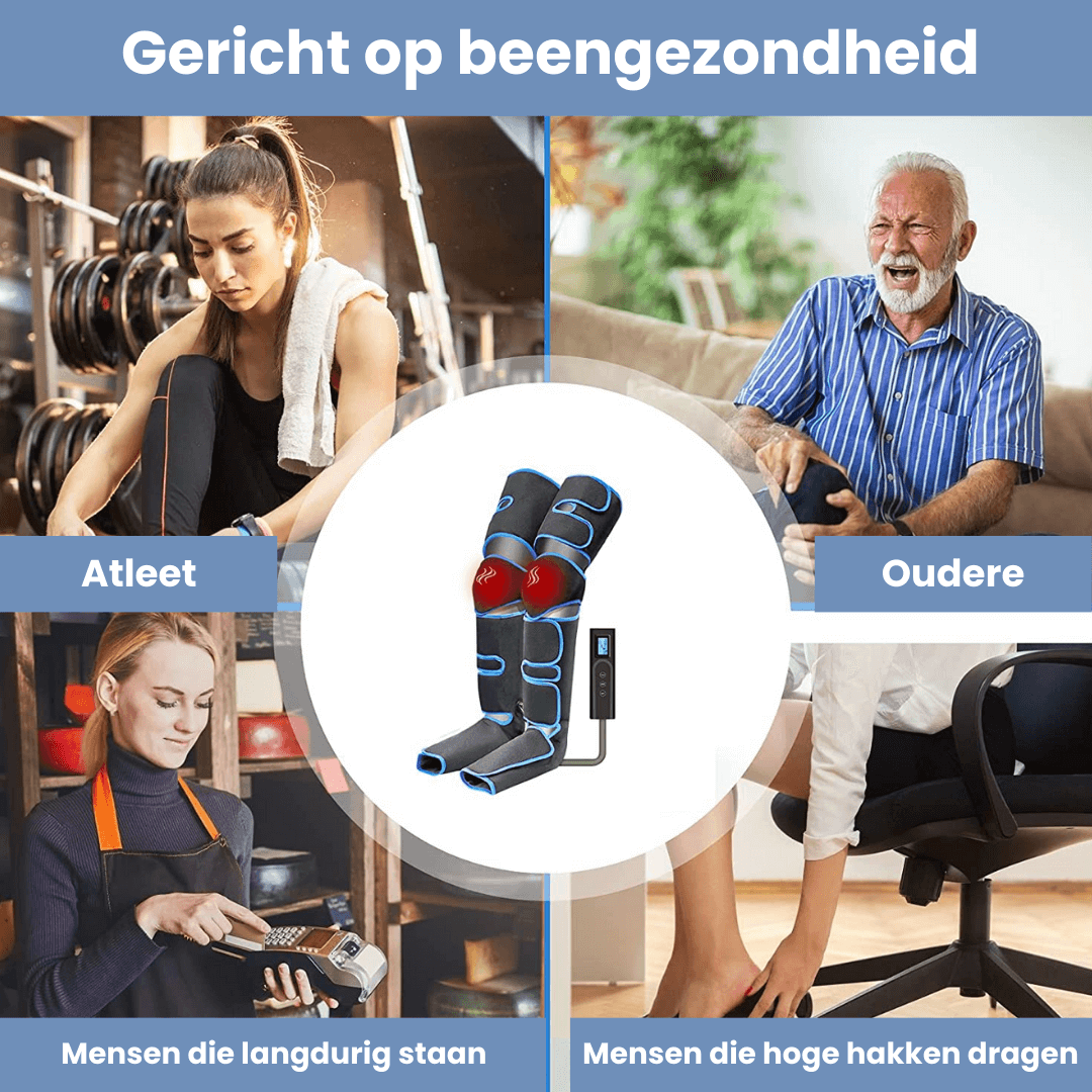 Beenmassage Apparaat 360° met Warmte voor Actieve Benen