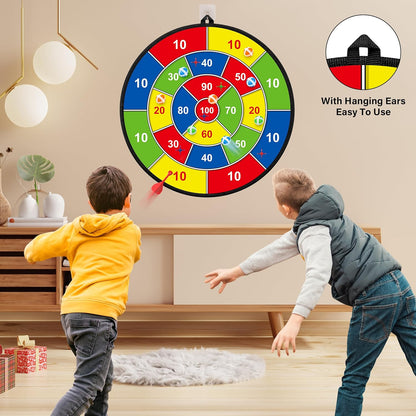 Dartbord voor Kinderen Dubbelzijdig Speelbord Leer en Speel