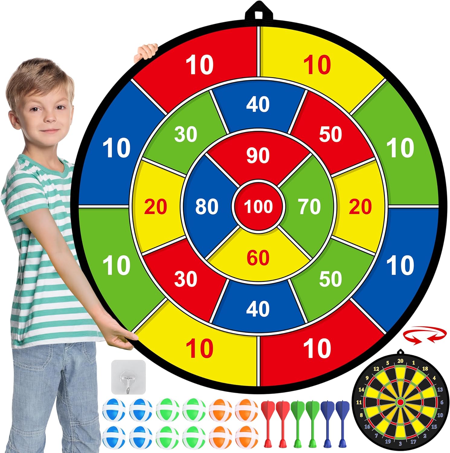 Dartbord voor Kinderen Dubbelzijdig Speelbord Leer en Speel - Velinix