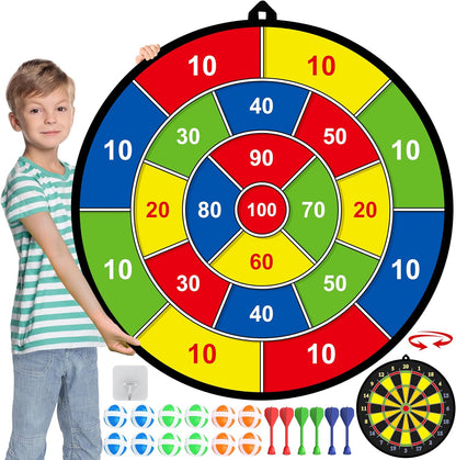 Dartbord voor Kinderen Dubbelzijdig Speelbord Leer en Speel - Velinix