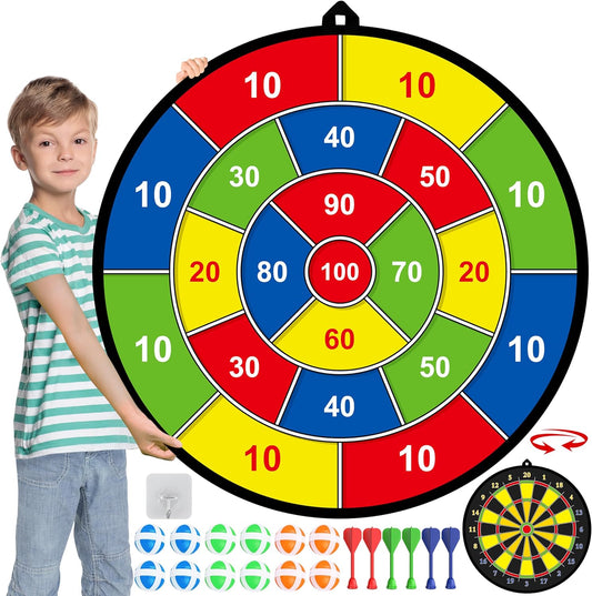 Dartbord voor Kinderen Dubbelzijdig Speelbord Leer en Speel - Velinix