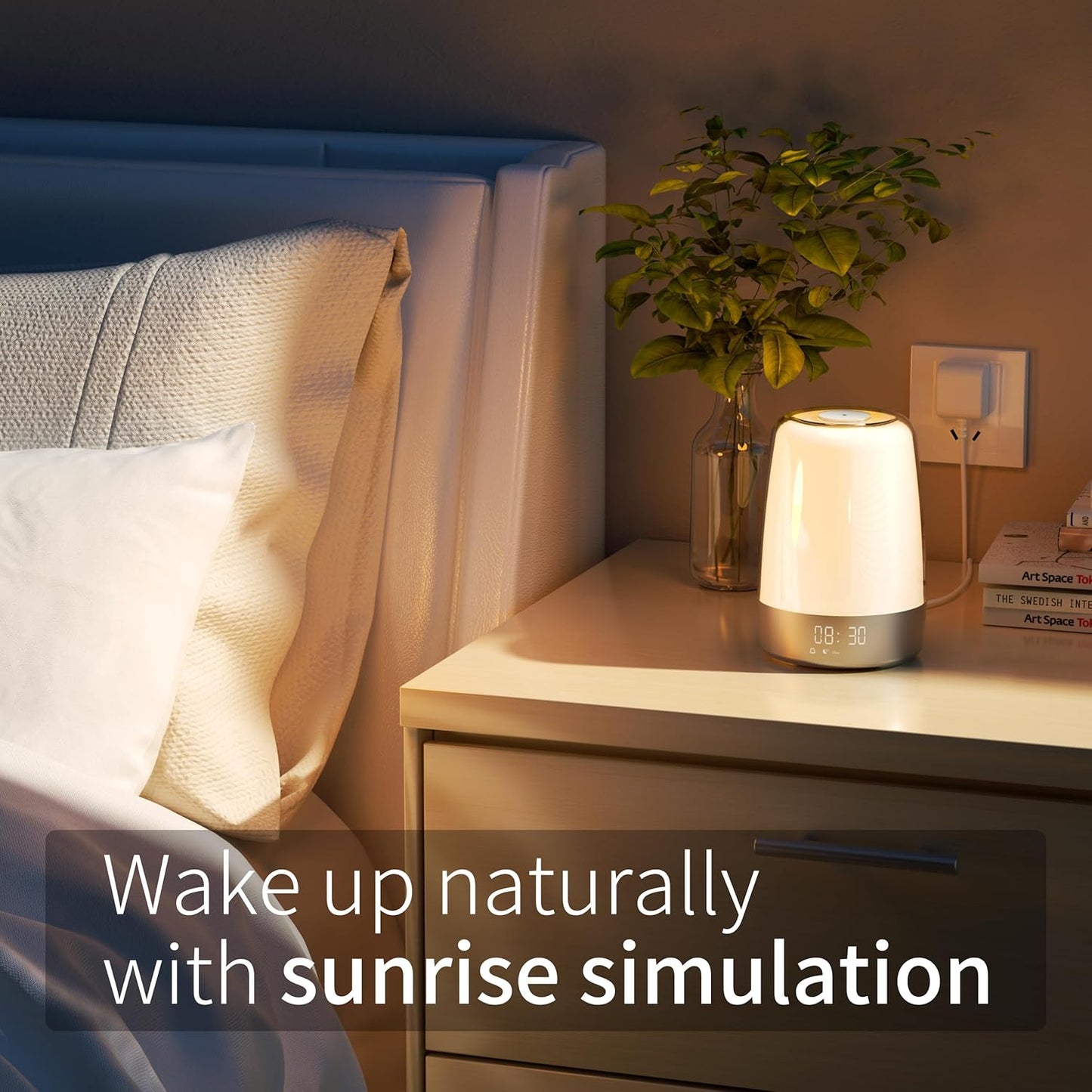 Wake-Up Light met Zonsopgang en Zonsondergang Simulatie USB-C