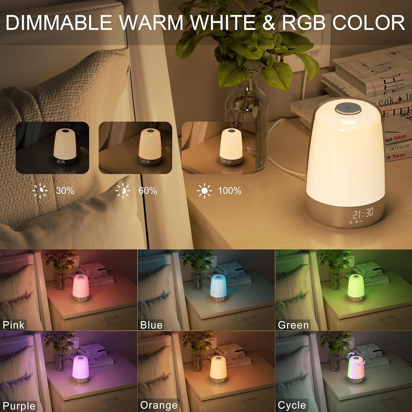 Wake-Up Light met Zonsopgang en Zonsondergang Simulatie USB-C