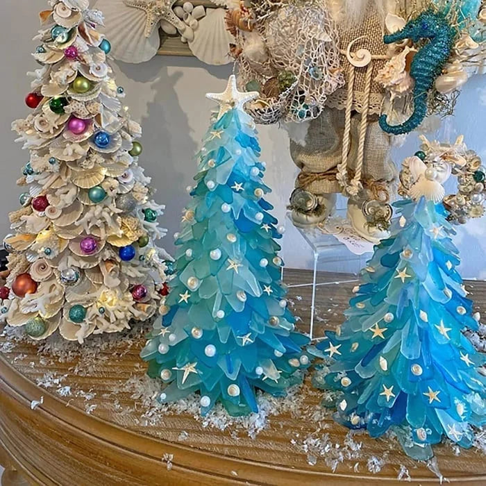 Kerstboom Sea Glass Decoratie Handgemaakt Uniek