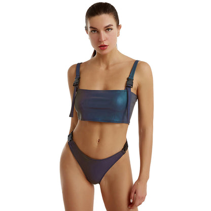 Vrouwelijke Bikini Set met Glitter Effect Kleurrijke Badmode