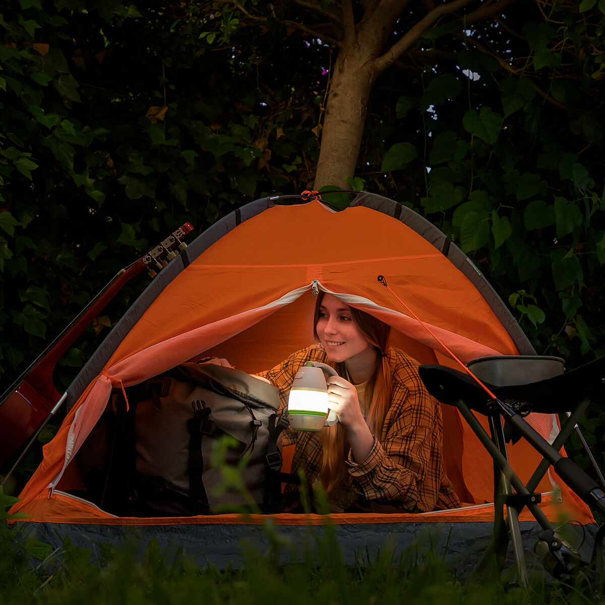 Kampeerlamp Oplaadbaar met Powerbank en Zaklamp 3-in-1