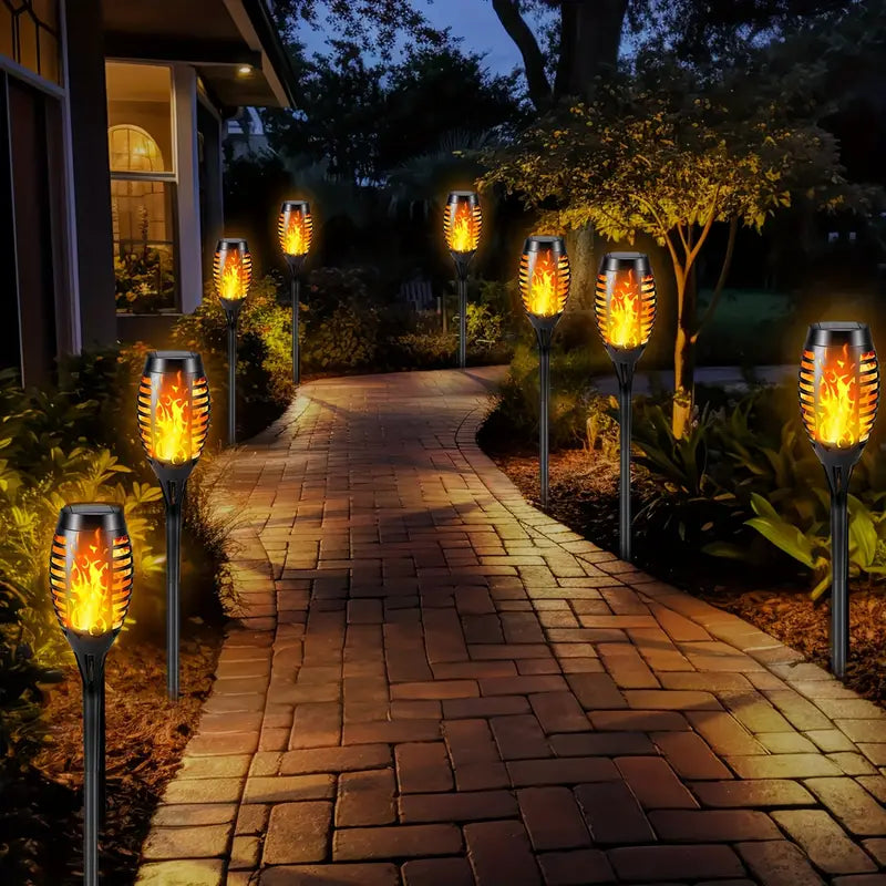 Solar LED Tuinlampen Flikkerend Vuur Effect Set van 4/8/12