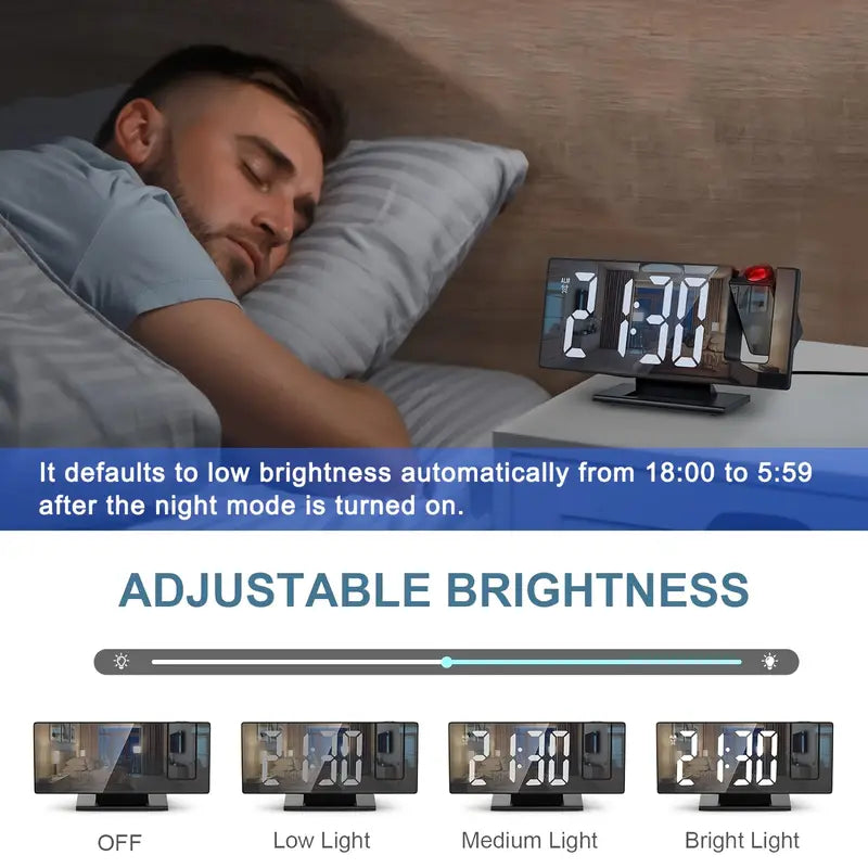 LED Wekker 180° Verstelbaar met Snooze en Temperatuurweergave
