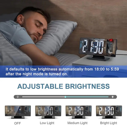 LED Wekker 180° Verstelbaar met Snooze en Temperatuurweergave