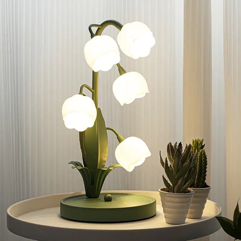 Bloementafellamp met Kunstbloemen Sfeervol Design