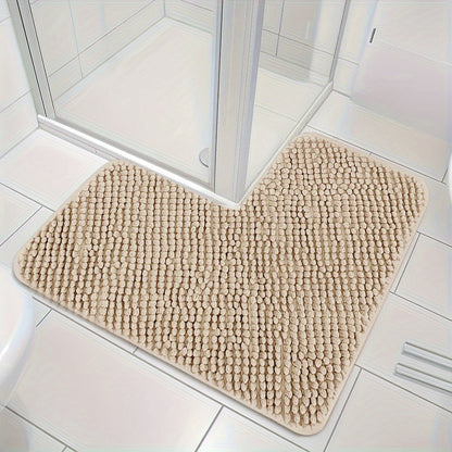 Zachte L-vormige Badmat Antislip met Pluche Opdruk