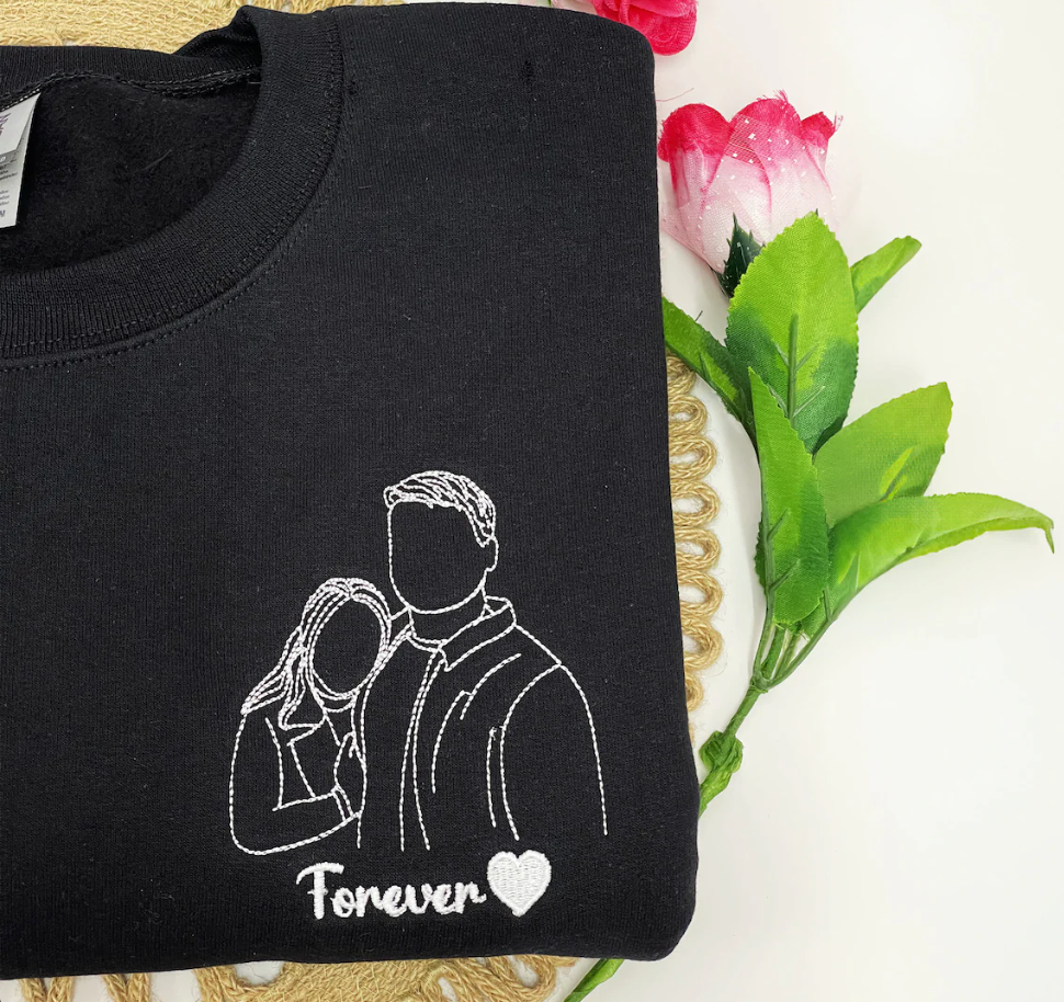 Geborduurde Sweatshirt Persoonlijk Portret Familie Koppels Hoodie