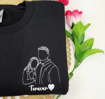 Geborduurde Sweatshirt Persoonlijk Portret Familie Koppels Hoodie