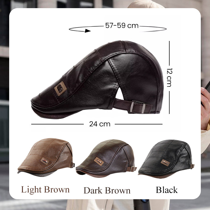 Leren Baret Pluche Warme Winter Accessoire