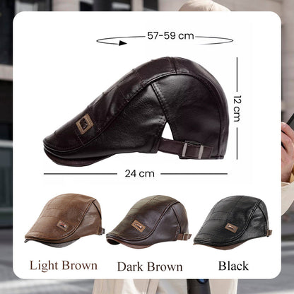 Leren Baret Pluche Warme Winter Accessoire