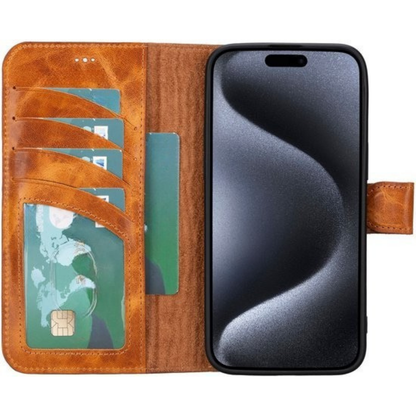 Telefoonhoesje Leer met Pasjeshouder en Kickstand