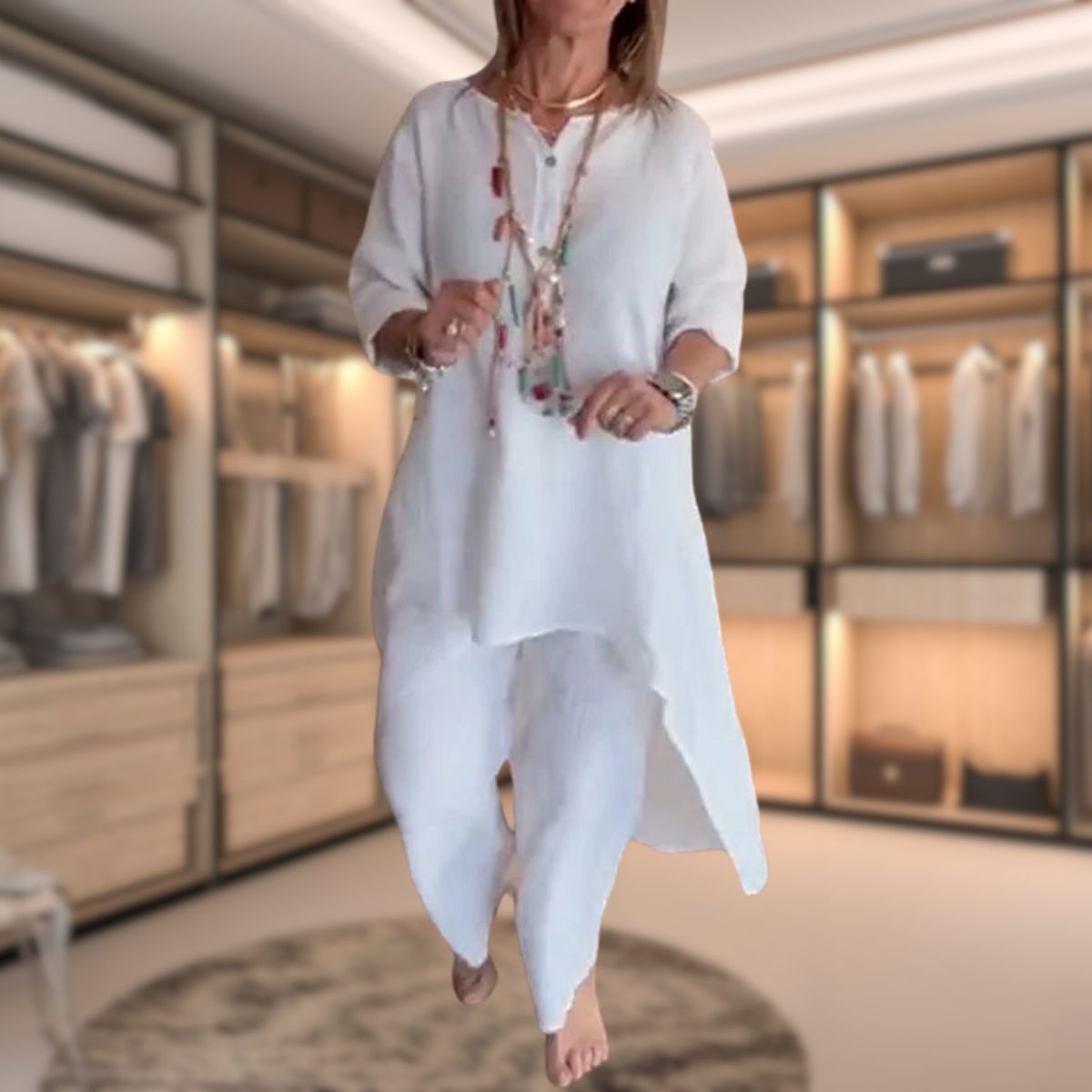 Dames Twee-delige Set Geruit Comfortabel Luxe - Velinix