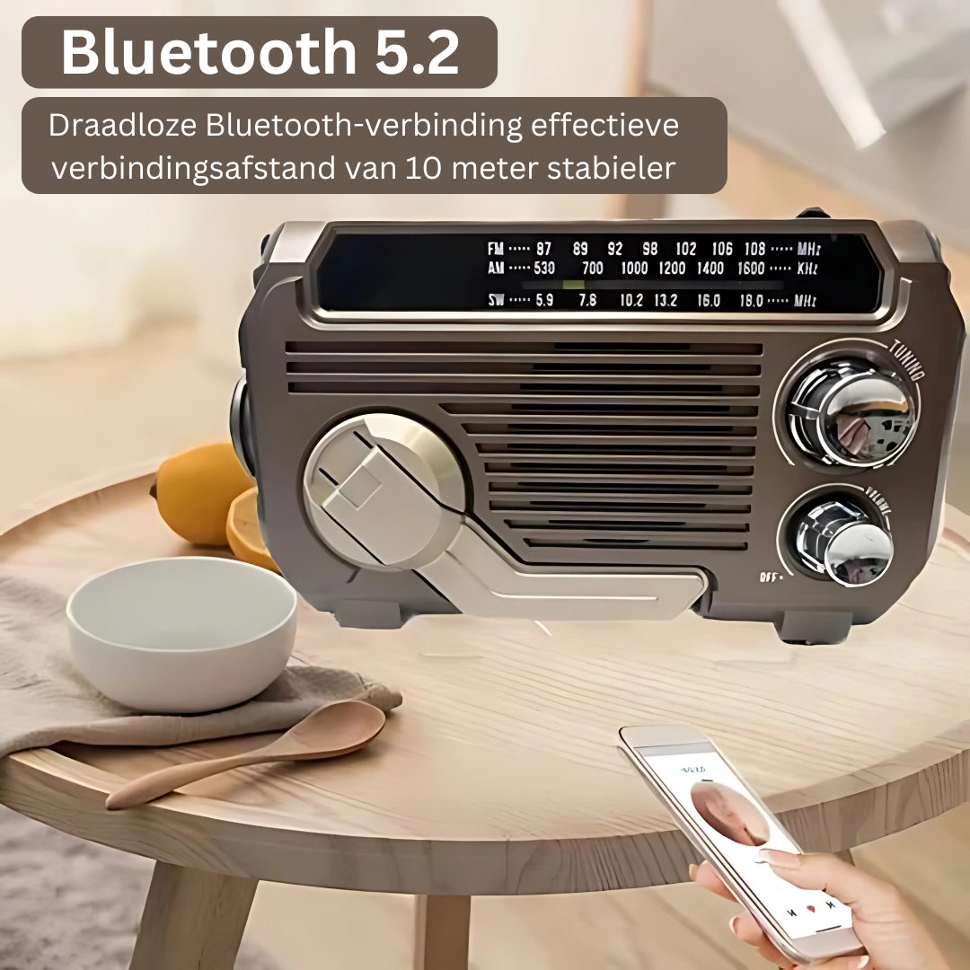 Noodradio met Powerbank - Draagbare Radio met Oplaadbaar Batterij