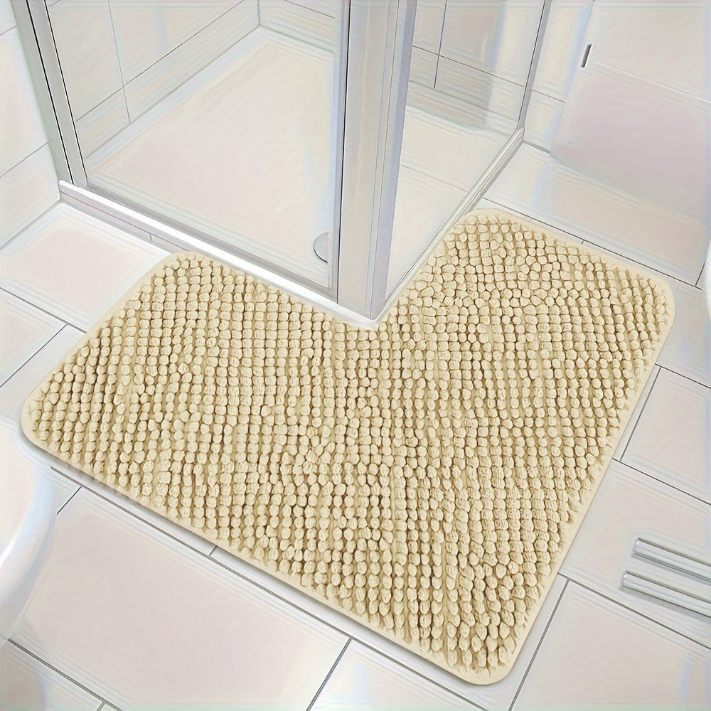 Zachte L-vormige Badmat Antislip met Pluche Opdruk