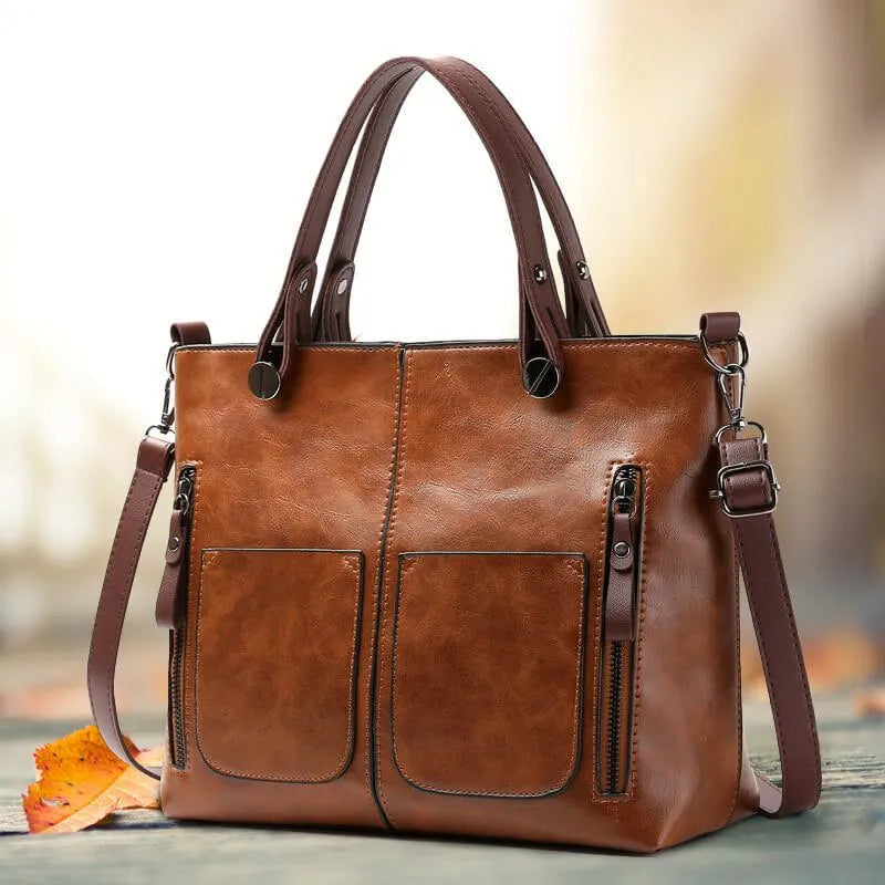 Vintage Schoudertas voor Vrouw Leer Maya Stijl - Velinix