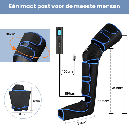 Beenmassage Apparaat 360° met Warmte voor Actieve Benen