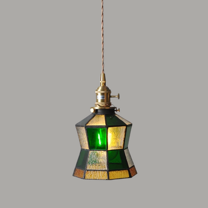 Elegante Hanglamp van Walnoothout en Glas