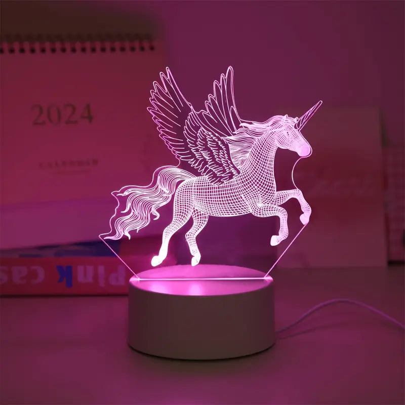 Eenhoorn Nachtlampje USB Roze Kindervriendelijk Tafellampje