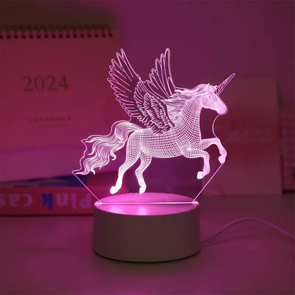 Eenhoorn Nachtlampje USB Roze Kindervriendelijk Tafellampje