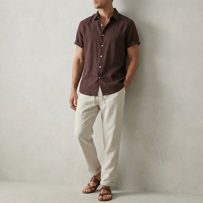 Linnen Zomerset - Luchtige Broek en Overhemd Comfortabel - Velinix