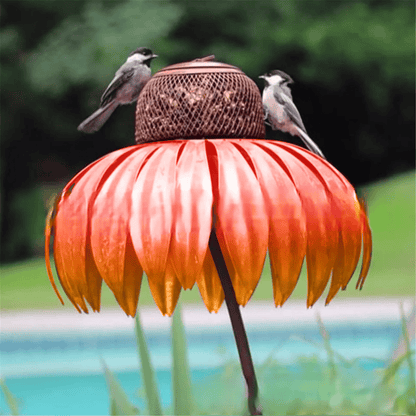 Vogelvoederhuis met Kegelbloemen voor een Kleurrijke Tuin