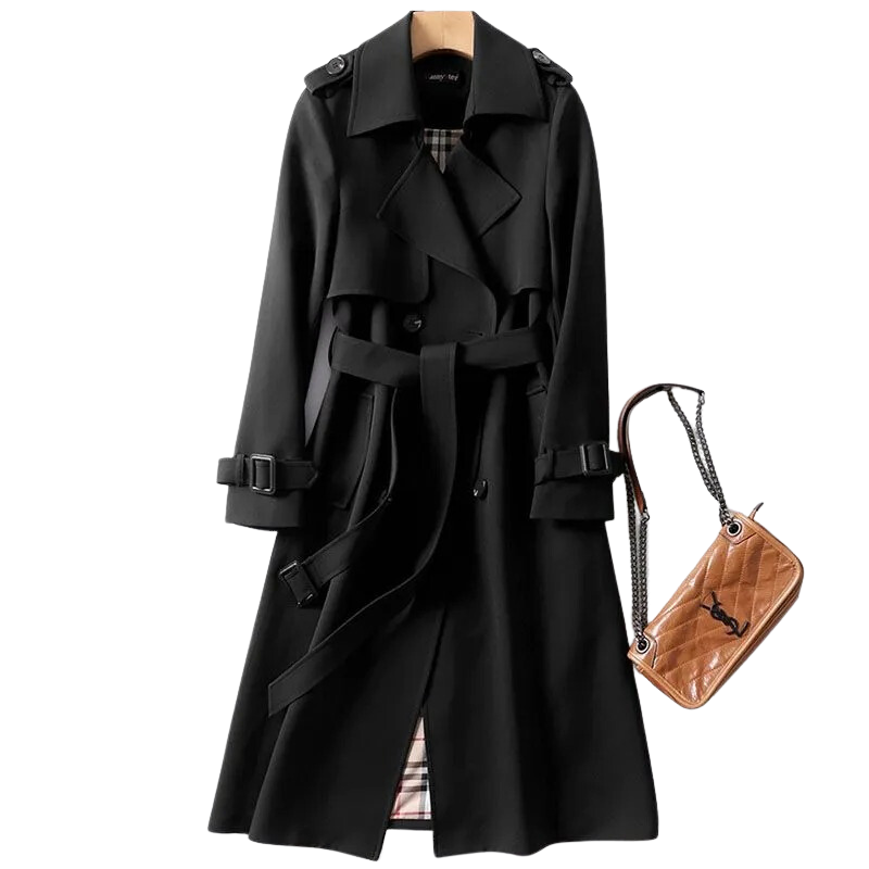 Dames Trenchcoat Elegante Warme Luxe Jas