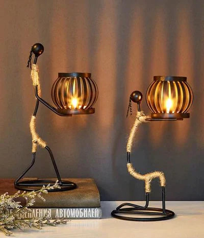 Retro Kaarsenhouder Vintage Stijl Handgemaakt