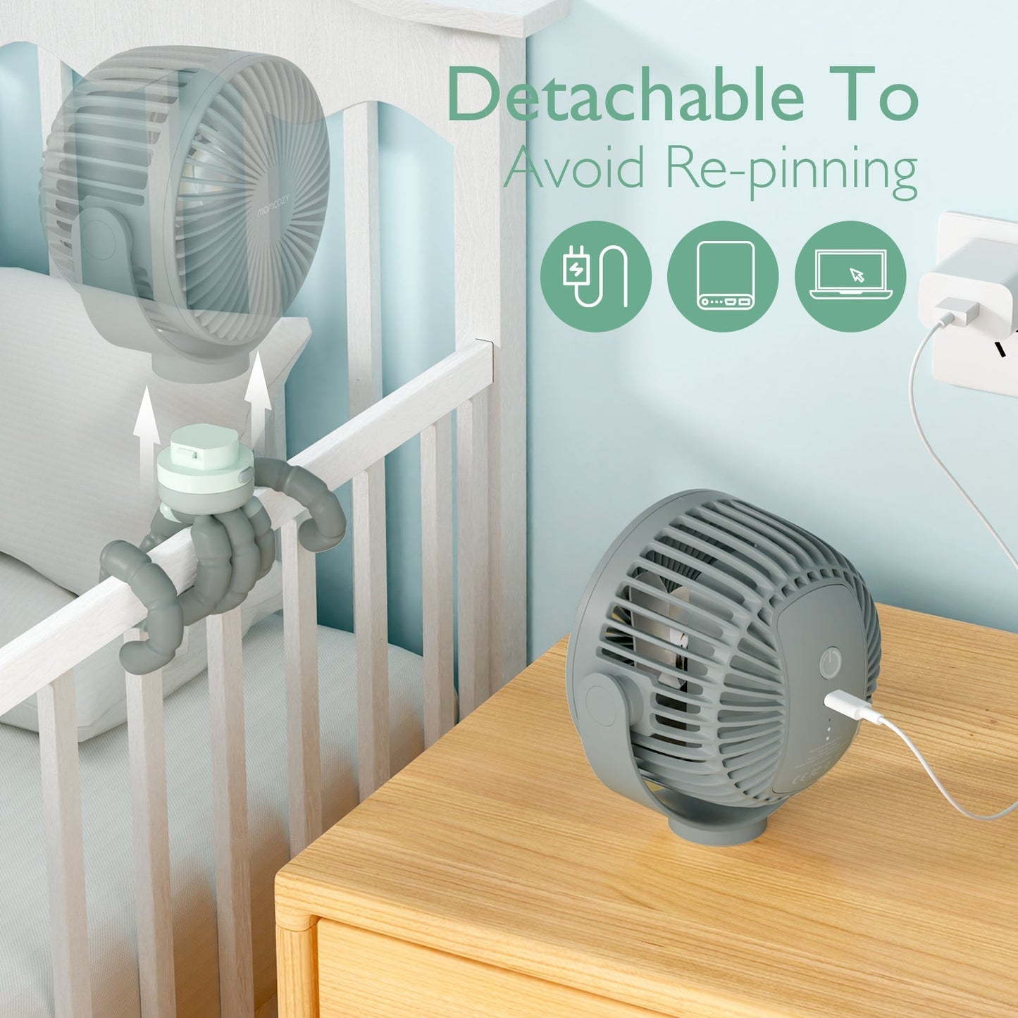 USB Reizen Handventilator Oplaadbaar Klein en Licht