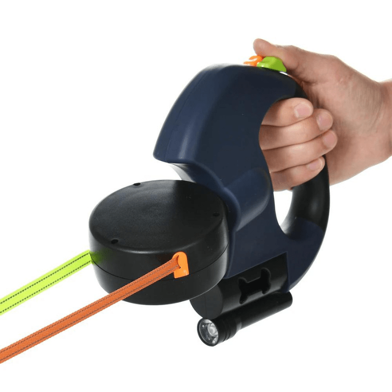 LED Hondenriem Dubbel met 360° Scharnier en Reflector - Velinix