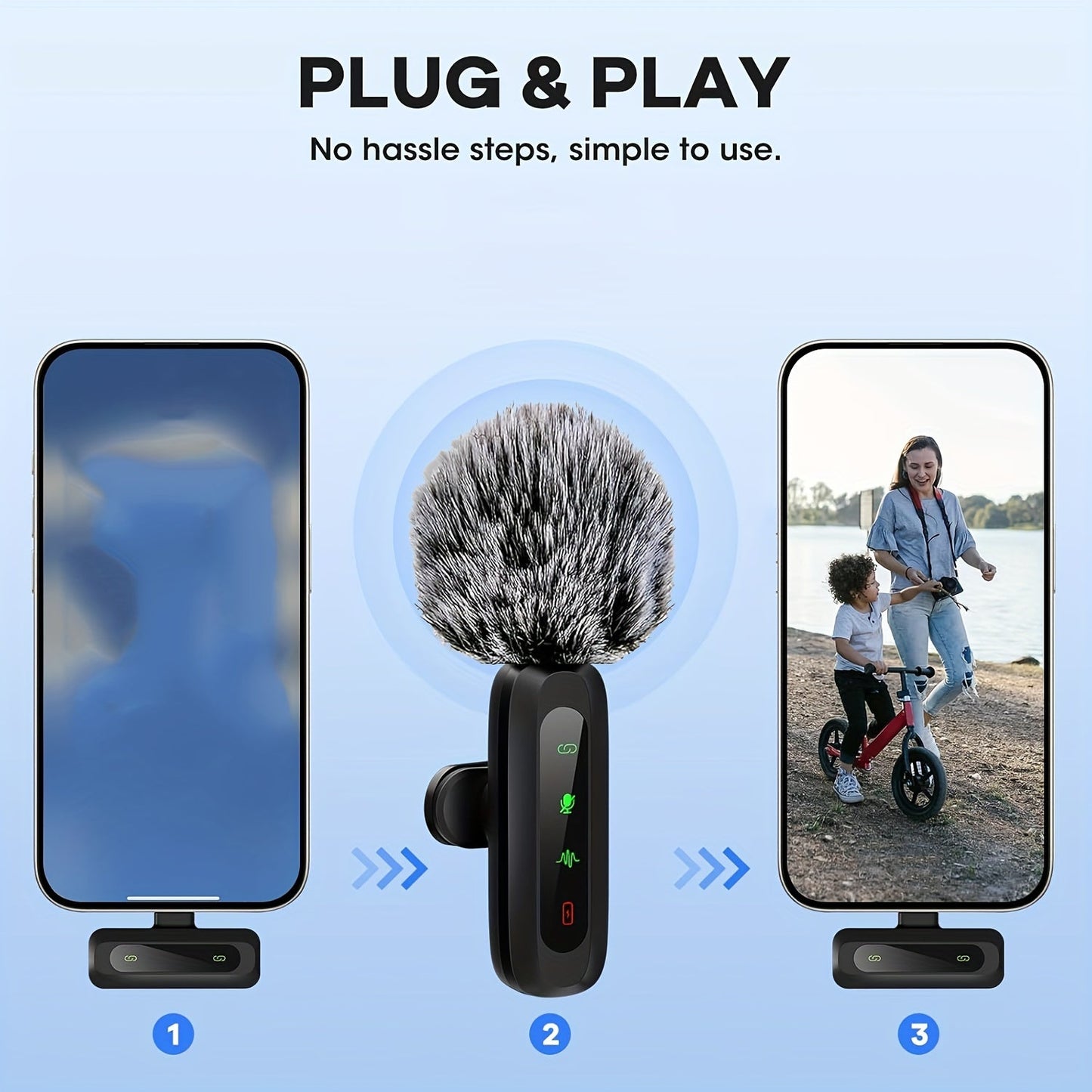 Draadloze Microfoon voor Smartphone en Tablet met USB-C