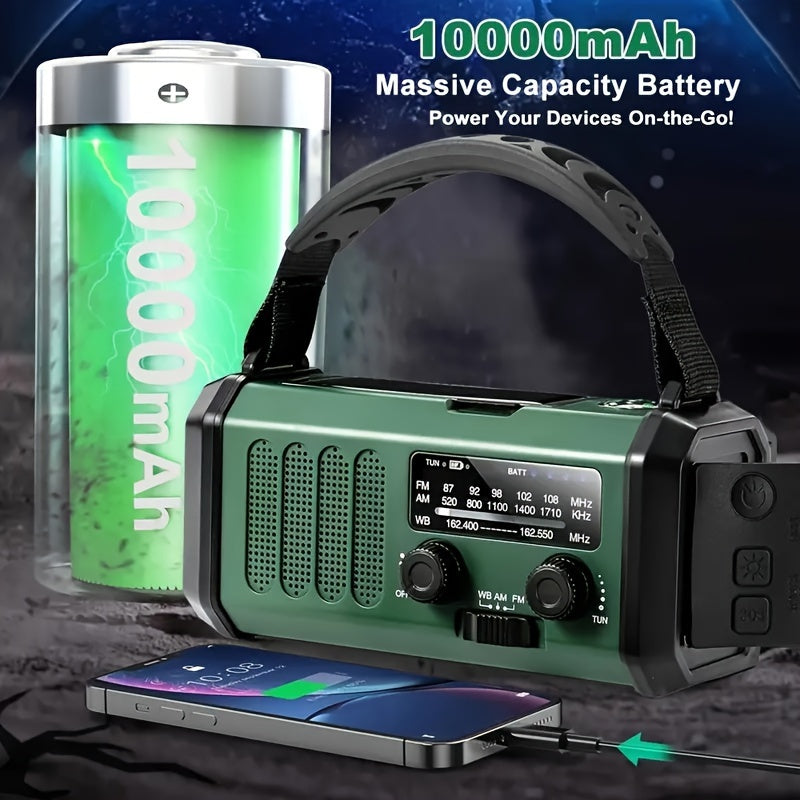 Noodradio met Zaklamp, Zonnepanelen en USB Oplader voor Noodgevallen