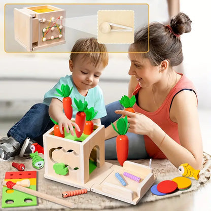 Montessori Speelbox 8-in-1 Houten Speelgoed voor Baby's