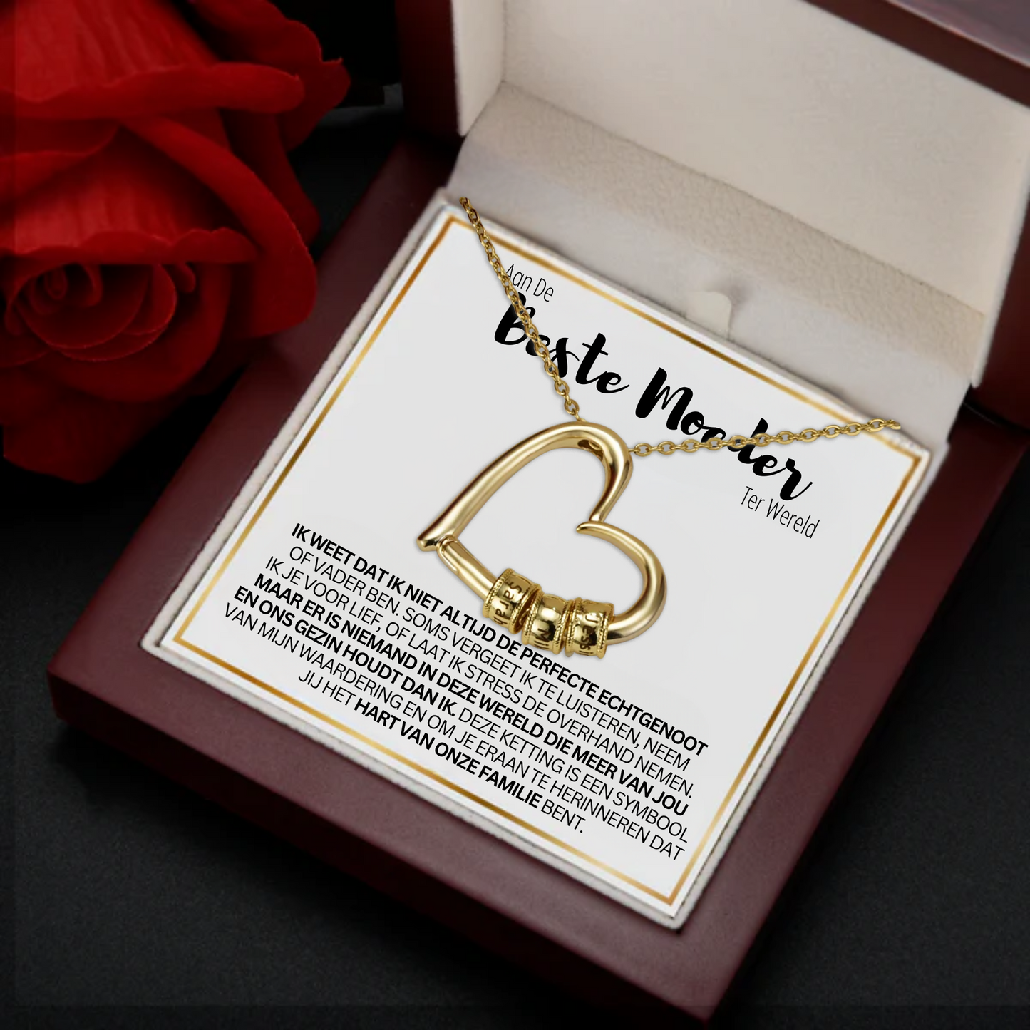 Liefdesketting met Gegraveerde Hanger Mooie Moederdag Geschenk