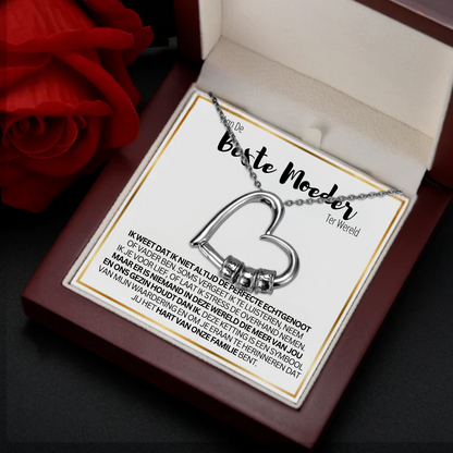 Liefdesketting met Gegraveerde Hanger Mooie Moederdag Geschenk