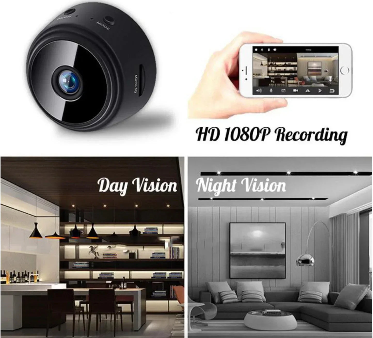 Magnetische WiFi Minicamera 1080p Full HD