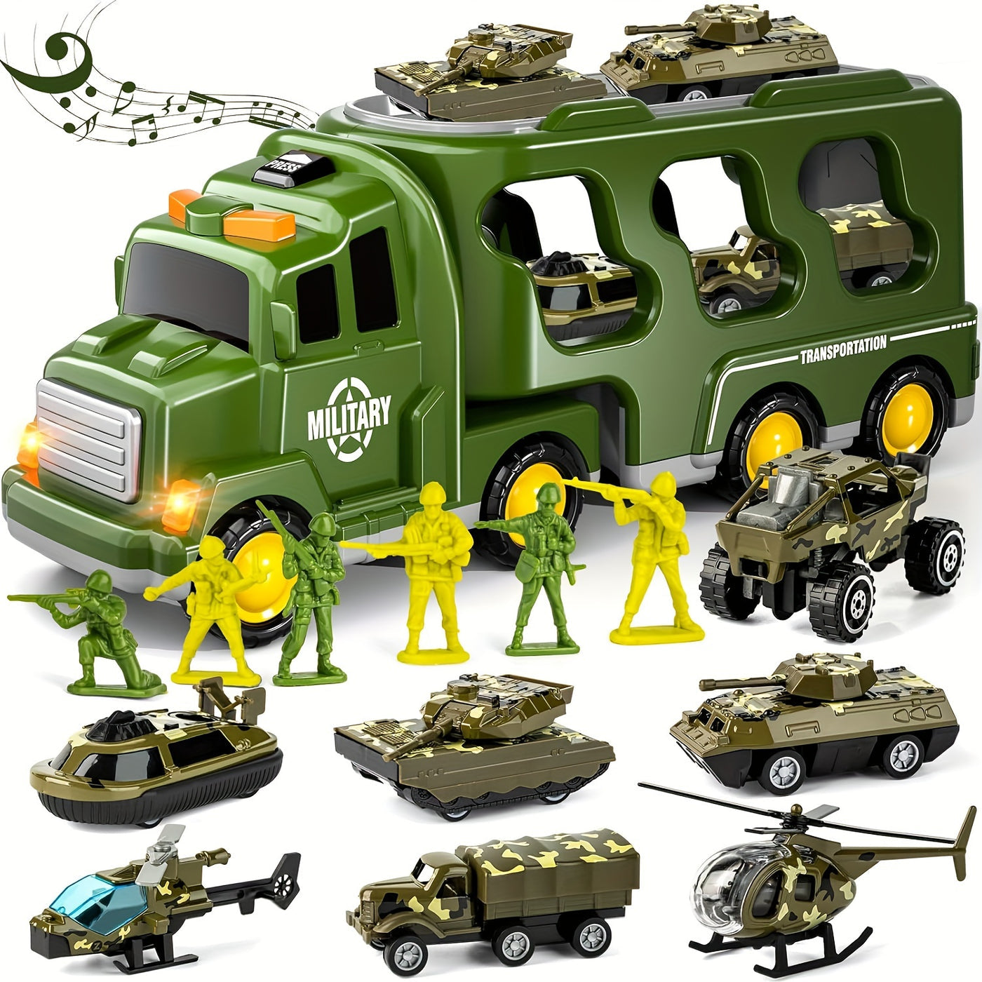 ActionTroop Militair Speelgoedset – 14-in-1 Vrachtwagen, Tanks & Geluid 1