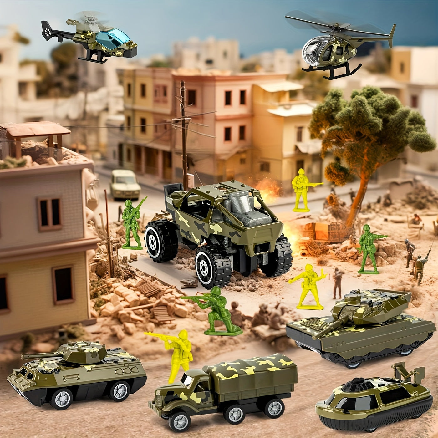ActionTroop Militair Speelgoedset – 14-in-1 Vrachtwagen, Tanks & Geluid 3