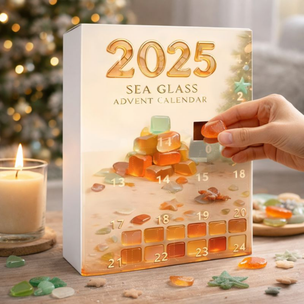 Kerstkalender Decoratief Zeeglas Cadeau voor Kinderen - Velinix