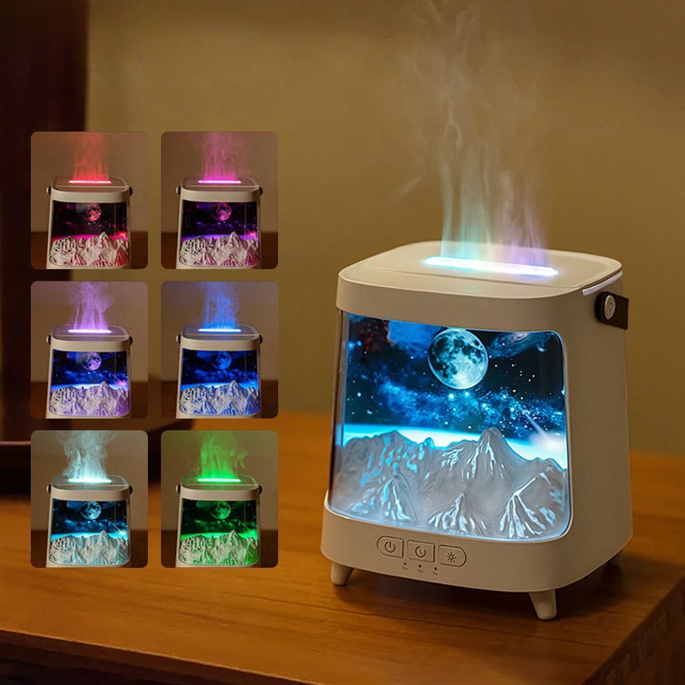 AeroGlow Galaxy Flame Diffuser – Aroma Vernevelaar met Warm Licht & Afstandsbediening 4
