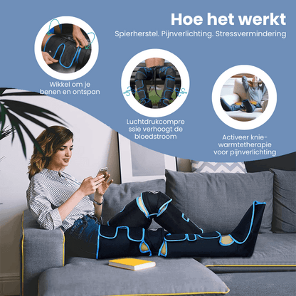 Beenmassage Apparaat 360° met Warmte voor Actieve Benen
