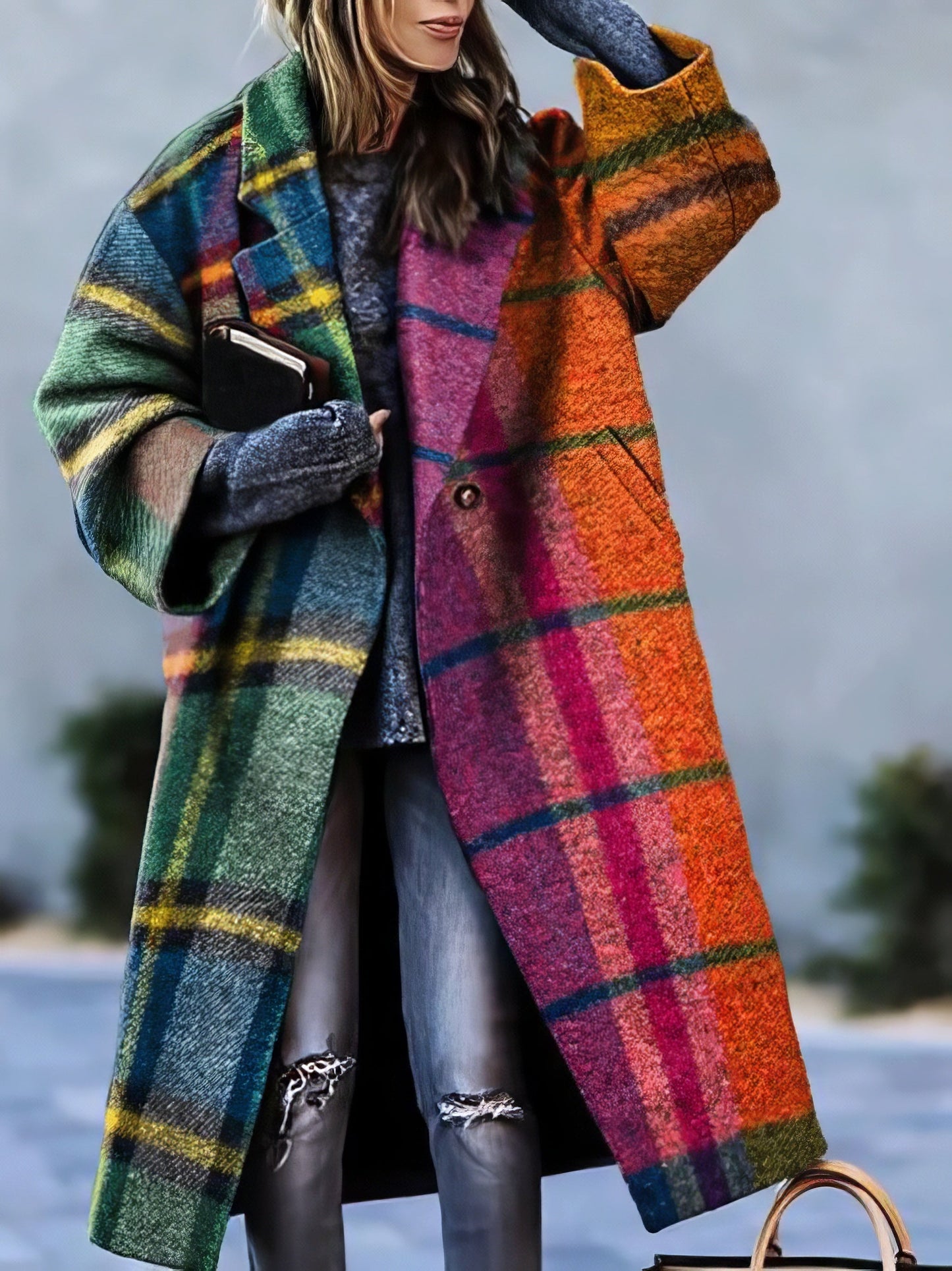 Damen Mantel Lang met Reverskraag voor Herfst en Winter - Velinix