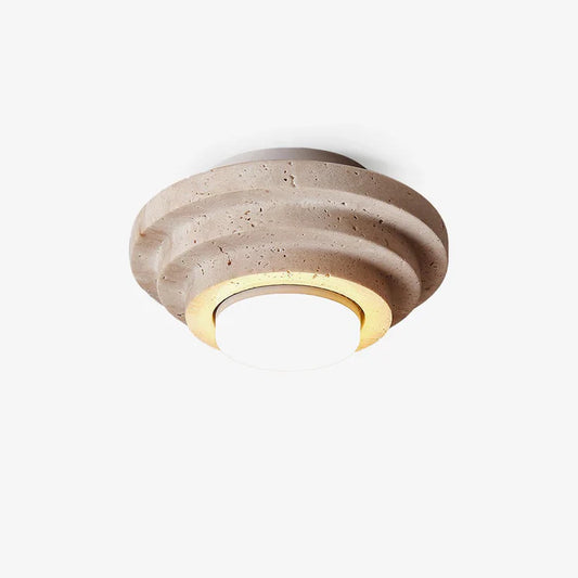 Plafondlamp Gele Travertin Warm Wit Licht - Velinix