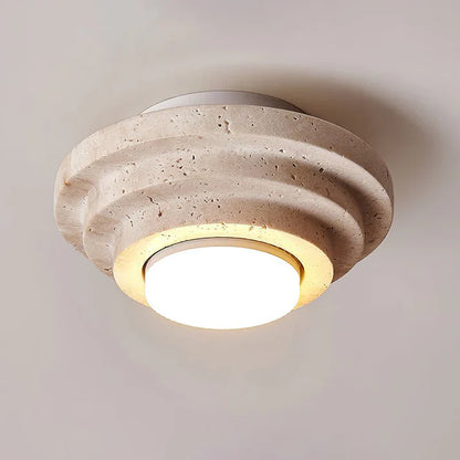 Plafondlamp Gele Travertin Warm Wit Licht
